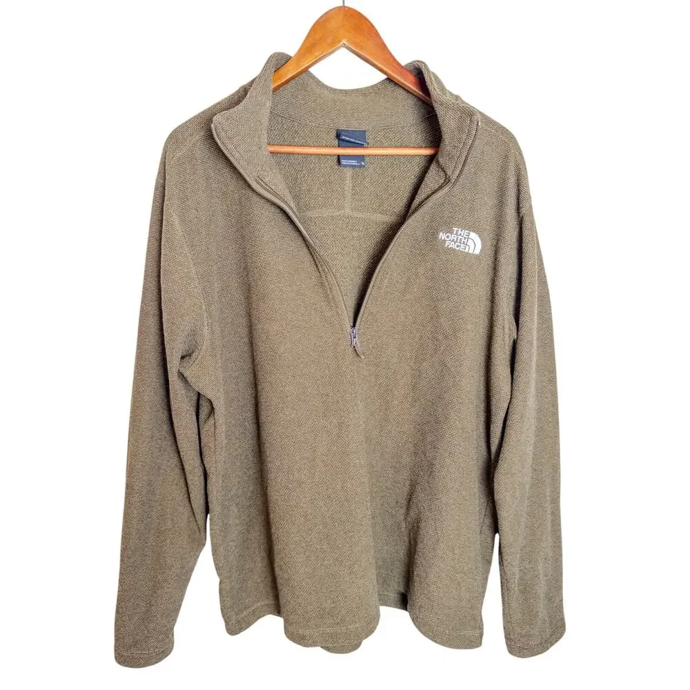 The North Face Men’s Textured Cap Rock 1/4 Zip Fleece Green Sweater Jacket XL